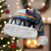 Unicorn Pew Pew Christmas Santa Hat Xmas Holiday Patterns - Wonder Print Shop