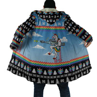 Unicorn Pew Pew Christmas Cloak Xmas Holiday Patterns - Wonder Print Shop