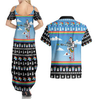 Unicorn Pew Pew Christmas Couples Matching Summer Maxi Dress and Hawaiian Shirt Xmas Holiday Patterns - Wonder Print Shop