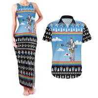 Unicorn Pew Pew Christmas Couples Matching Tank Maxi Dress and Hawaiian Shirt Xmas Holiday Patterns - Wonder Print Shop