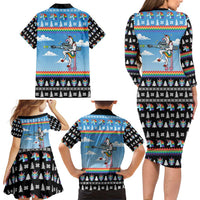 Unicorn Pew Pew Christmas Family Matching Long Sleeve Bodycon Dress and Hawaiian Shirt Xmas Holiday Patterns - Wonder Print Shop