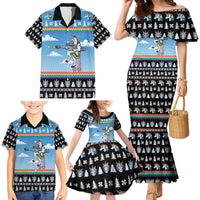 Unicorn Pew Pew Christmas Family Matching Mermaid Dress and Hawaiian Shirt Xmas Holiday Patterns - Wonder Print Shop