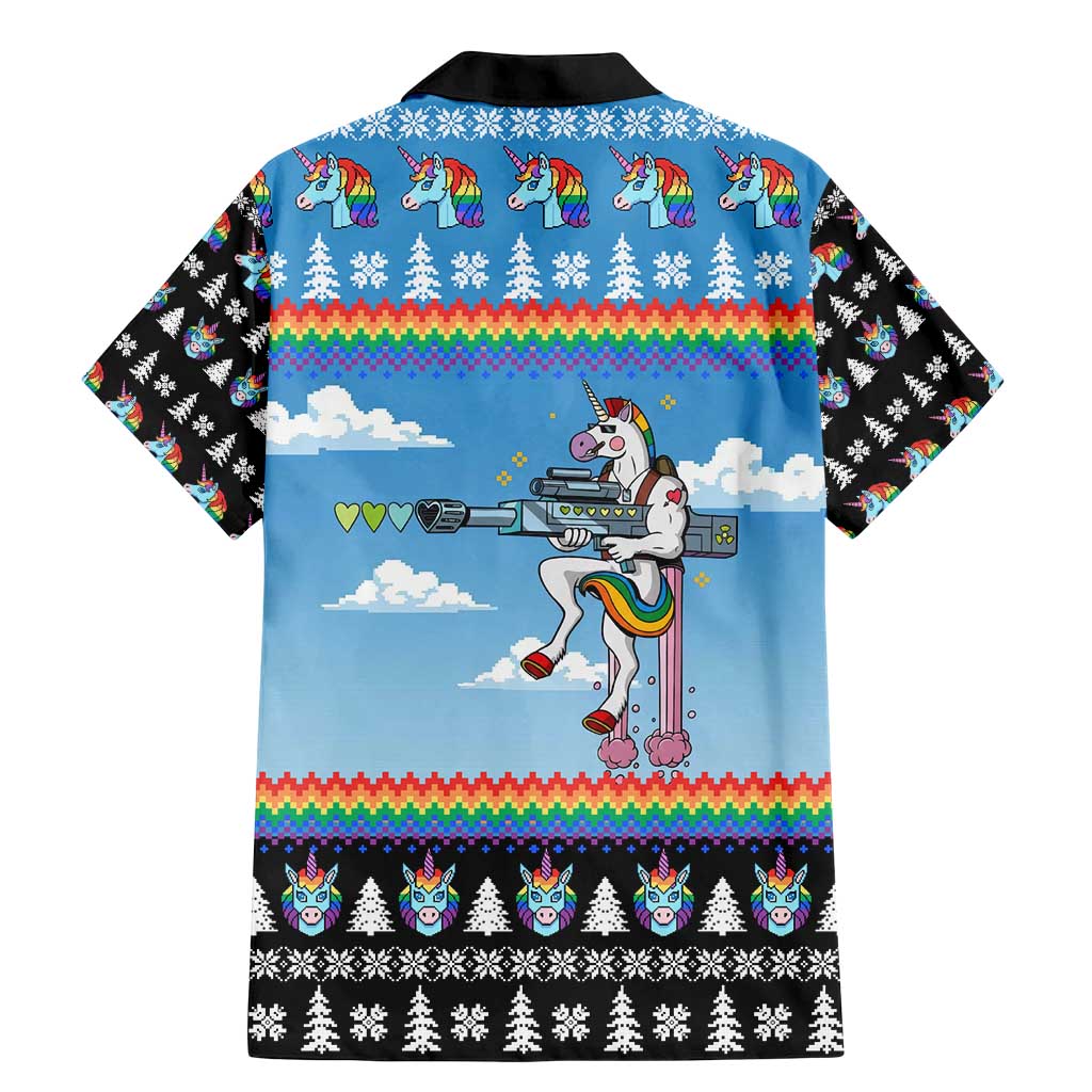 Unicorn Pew Pew Christmas Family Matching Mermaid Dress and Hawaiian Shirt Xmas Holiday Patterns - Wonder Print Shop