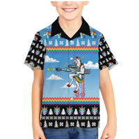 Unicorn Pew Pew Christmas Family Matching Mermaid Dress and Hawaiian Shirt Xmas Holiday Patterns - Wonder Print Shop
