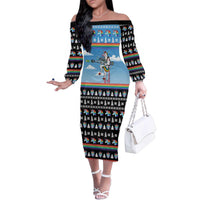 Unicorn Pew Pew Christmas Family Matching Off The Shoulder Long Sleeve Dress and Hawaiian Shirt Xmas Holiday Patterns - Wonder Print Shop