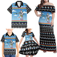 Unicorn Pew Pew Christmas Family Matching Off Shoulder Maxi Dress and Hawaiian Shirt Xmas Holiday Patterns - Wonder Print Shop