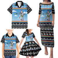 Unicorn Pew Pew Christmas Family Matching Puletasi and Hawaiian Shirt Xmas Holiday Patterns - Wonder Print Shop