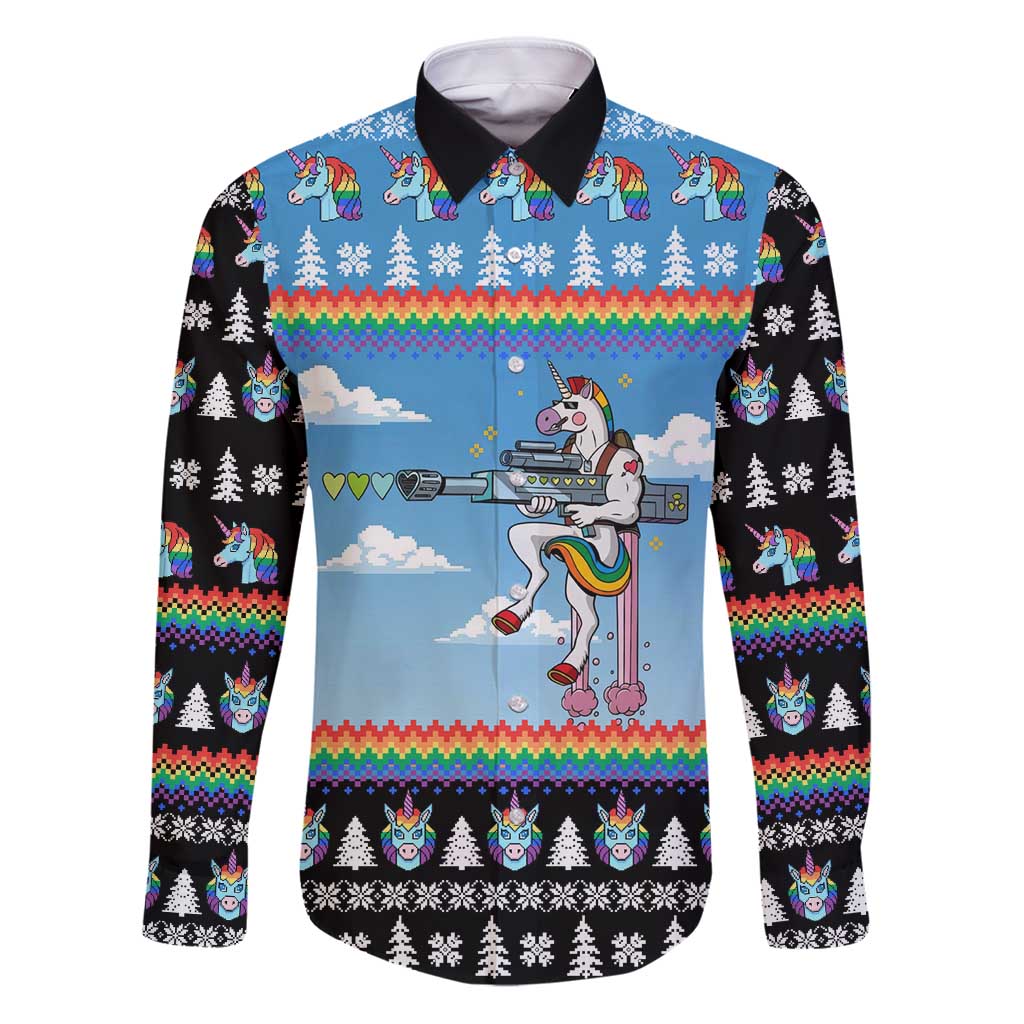 Unicorn Pew Pew Christmas Family Matching Puletasi and Hawaiian Shirt Xmas Holiday Patterns - Wonder Print Shop