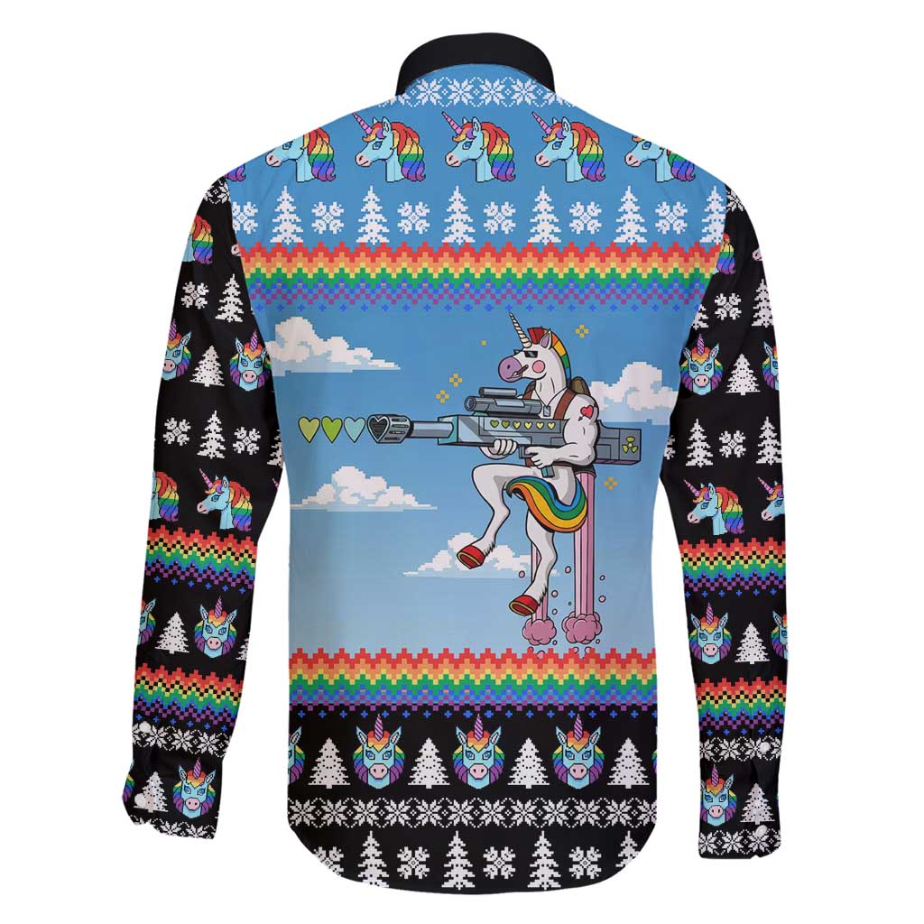 Unicorn Pew Pew Christmas Family Matching Puletasi and Hawaiian Shirt Xmas Holiday Patterns - Wonder Print Shop