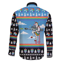 Unicorn Pew Pew Christmas Family Matching Puletasi and Hawaiian Shirt Xmas Holiday Patterns - Wonder Print Shop