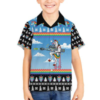 Unicorn Pew Pew Christmas Family Matching Puletasi and Hawaiian Shirt Xmas Holiday Patterns - Wonder Print Shop