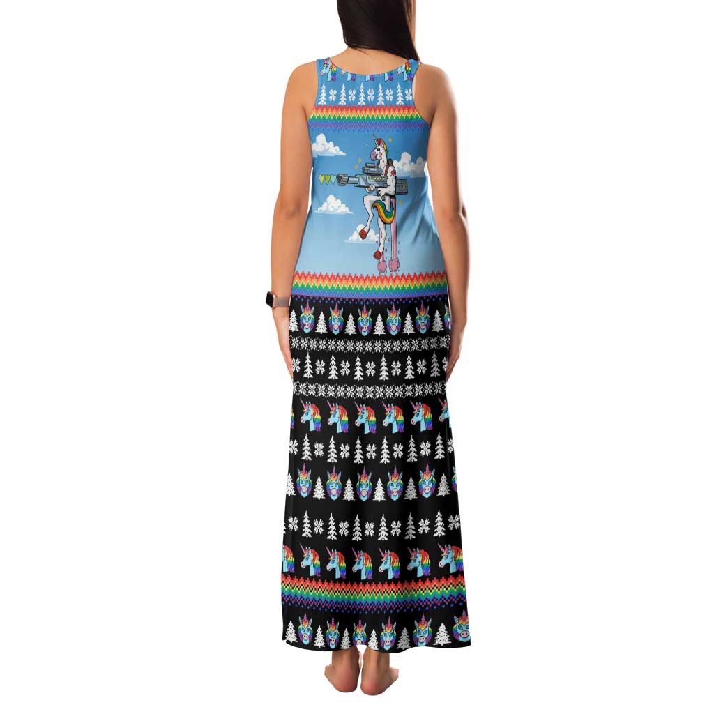 Unicorn Pew Pew Christmas Family Matching Tank Maxi Dress and Hawaiian Shirt Xmas Holiday Patterns - Wonder Print Shop