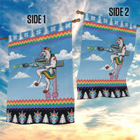 Unicorn Pew Pew Christmas Garden Flag Xmas Holiday Patterns - Wonder Print Shop