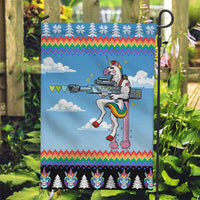 Unicorn Pew Pew Christmas Garden Flag Xmas Holiday Patterns - Wonder Print Shop