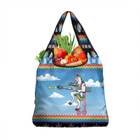 Unicorn Pew Pew Christmas Grocery Bag Xmas Holiday Patterns - Wonder Print Shop