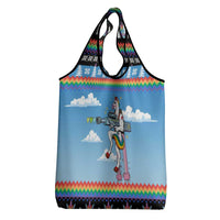 Unicorn Pew Pew Christmas Grocery Bag Xmas Holiday Patterns - Wonder Print Shop