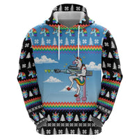 Unicorn Pew Pew Christmas Hoodie Xmas Holiday Patterns - Wonder Print Shop