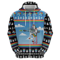 Unicorn Pew Pew Christmas Hoodie Xmas Holiday Patterns - Wonder Print Shop