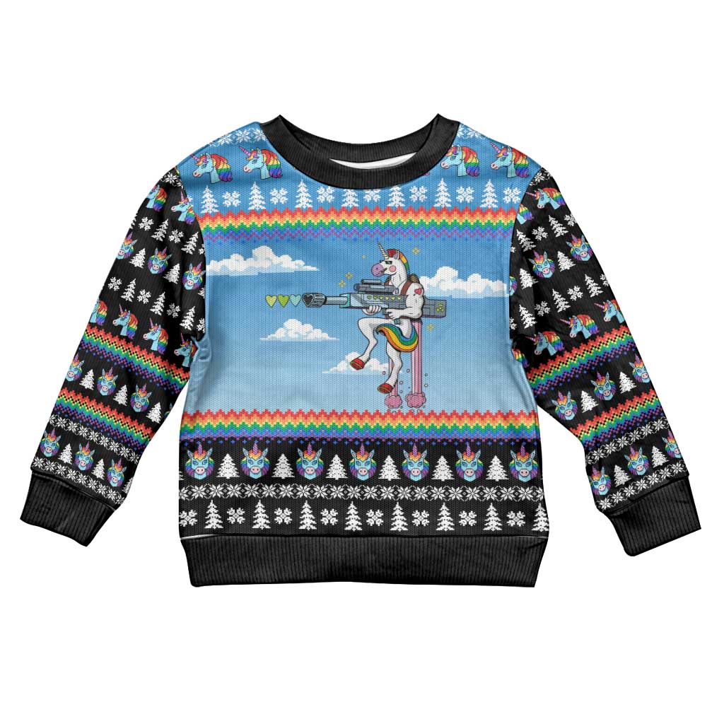 Unicorn Pew Pew Christmas Kid Ugly Christmas Sweater Xmas Holiday Patterns - Wonder Print Shop