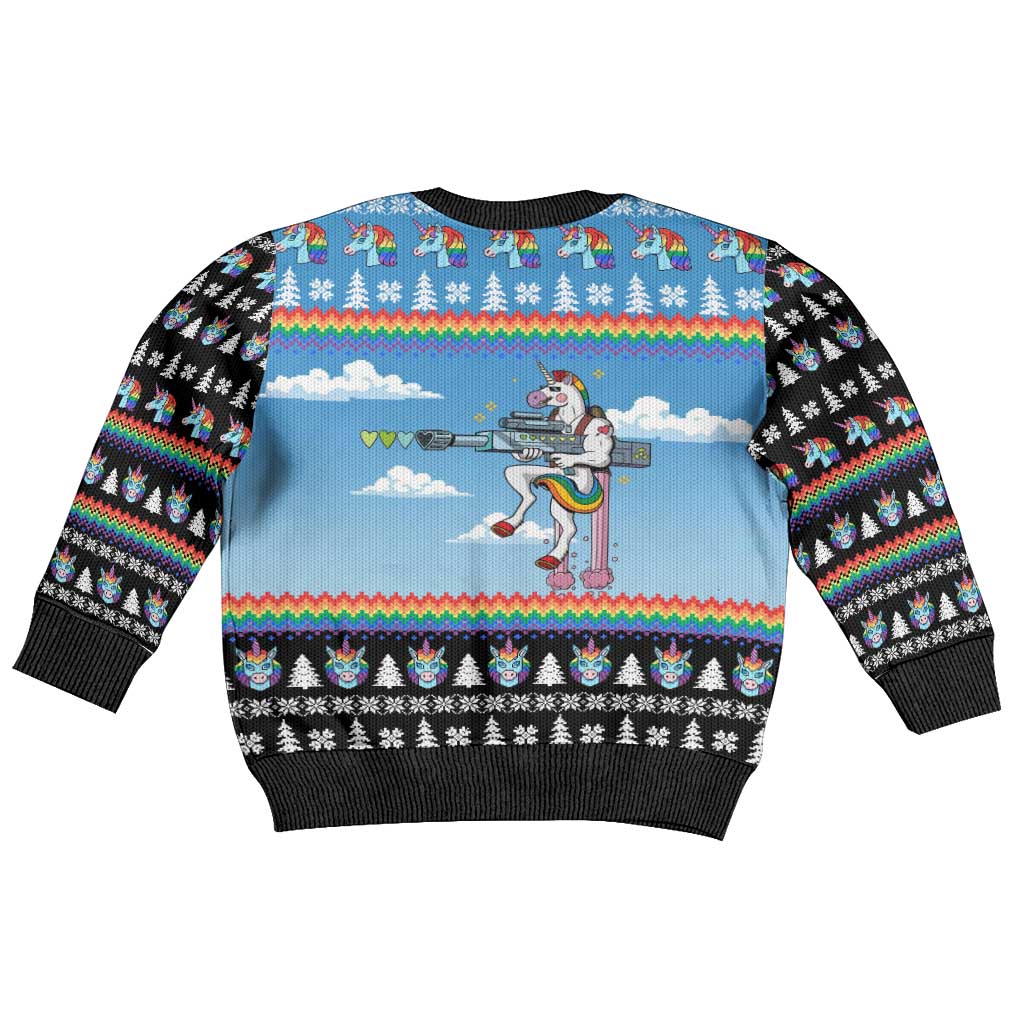 Unicorn Pew Pew Christmas Kid Ugly Christmas Sweater Xmas Holiday Patterns - Wonder Print Shop