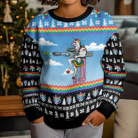 Unicorn Pew Pew Christmas Kid Ugly Christmas Sweater Xmas Holiday Patterns - Wonder Print Shop