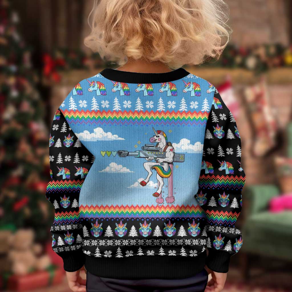 Unicorn Pew Pew Christmas Kid Ugly Christmas Sweater Xmas Holiday Patterns - Wonder Print Shop