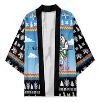 Unicorn Pew Pew Christmas Kimono Xmas Holiday Patterns - Wonder Print Shop