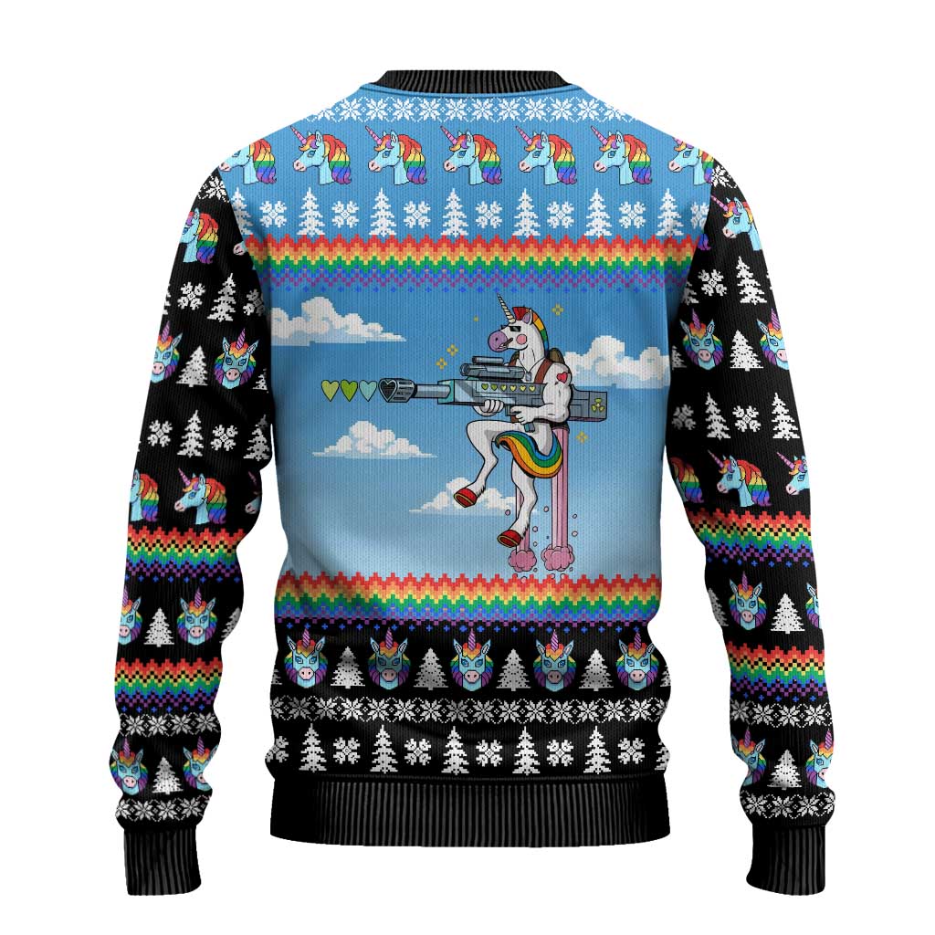 Unicorn Pew Pew Christmas Ugly Christmas Sweater Xmas Holiday Patterns - Wonder Print Shop