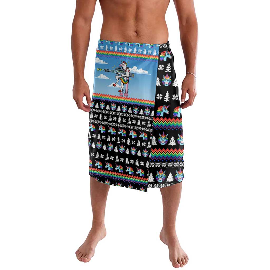 Unicorn Pew Pew Christmas Lavalava Xmas Holiday Patterns - Wonder Print Shop
