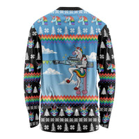 Unicorn Pew Pew Christmas Long Sleeve Shirt Xmas Holiday Patterns - Wonder Print Shop