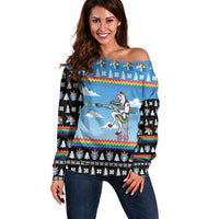 Unicorn Pew Pew Christmas Off Shoulder Sweater Xmas Holiday Patterns - Wonder Print Shop
