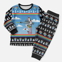 Unicorn Pew Pew Christmas Pajama Set Xmas Holiday Patterns - Wonder Print Shop