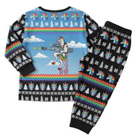 Unicorn Pew Pew Christmas Pajama Set Xmas Holiday Patterns - Wonder Print Shop