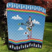 Unicorn Pew Pew Christmas Quilt Xmas Holiday Patterns - Wonder Print Shop