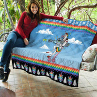 Unicorn Pew Pew Christmas Quilt Xmas Holiday Patterns - Wonder Print Shop