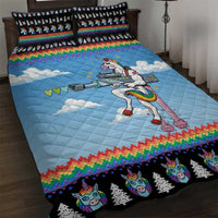 Unicorn Pew Pew Christmas Quilt Bed Set Xmas Holiday Patterns - Wonder Print Shop