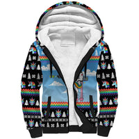Unicorn Pew Pew Christmas Sherpa Hoodie Xmas Holiday Patterns - Wonder Print Shop
