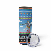 Unicorn Pew Pew Christmas Skinny Tumbler Xmas Holiday Patterns - Wonder Print Shop