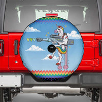 Unicorn Pew Pew Christmas Spare Tire Cover Xmas Holiday Patterns - Wonder Print Shop