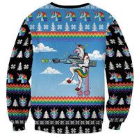 Unicorn Pew Pew Christmas Sweatshirt Xmas Holiday Patterns - Wonder Print Shop