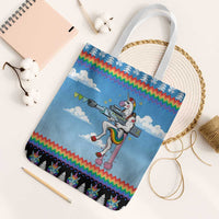 Unicorn Pew Pew Christmas Tote Bag Xmas Holiday Patterns - Wonder Print Shop