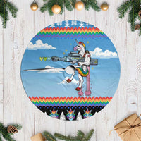 Unicorn Pew Pew Christmas Tree Skirt Xmas Holiday Patterns - Wonder Print Shop
