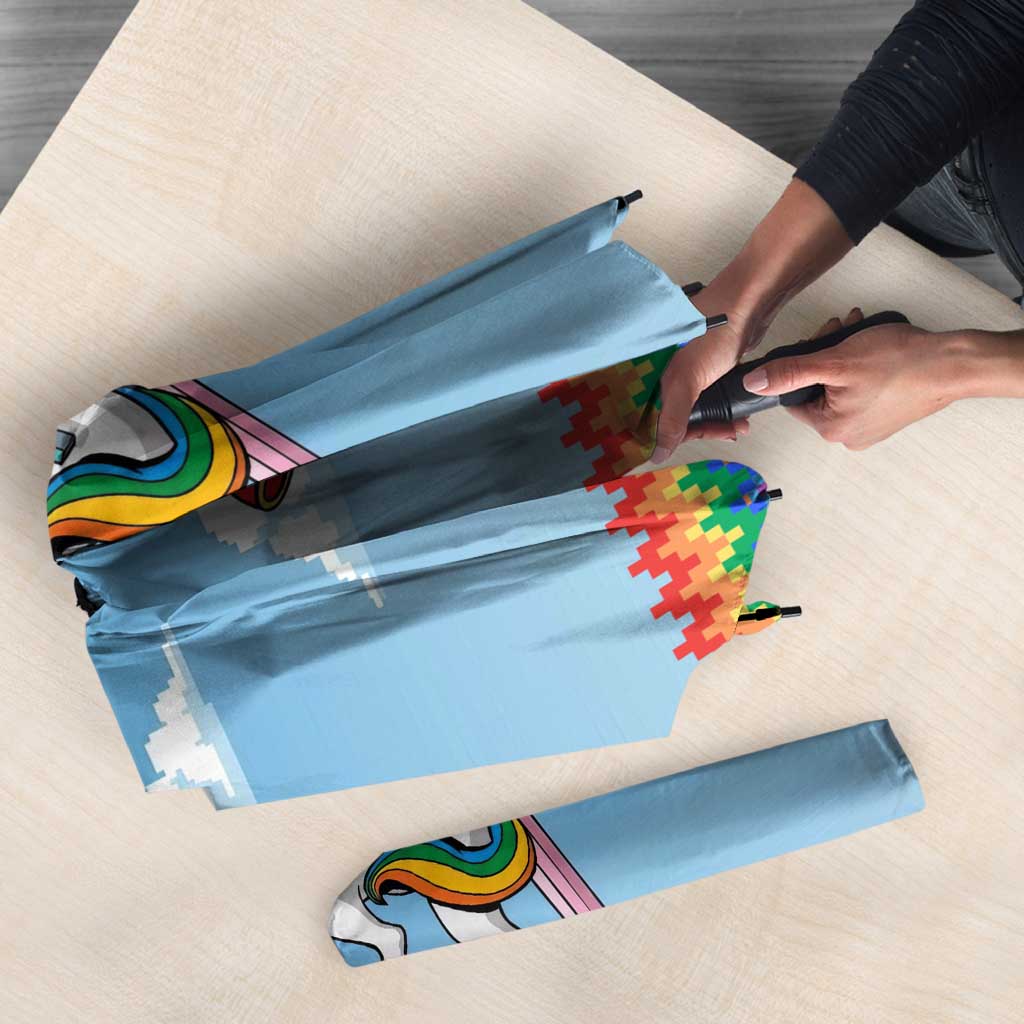 Unicorn Pew Pew Christmas Umbrella Xmas Holiday Patterns - Wonder Print Shop