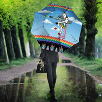 Unicorn Pew Pew Christmas Umbrella Xmas Holiday Patterns - Wonder Print Shop
