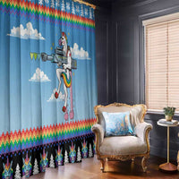 Unicorn Pew Pew Christmas Window Curtain Xmas Holiday Patterns - Wonder Print Shop
