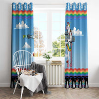 Unicorn Pew Pew Christmas Window Curtain Xmas Holiday Patterns - Wonder Print Shop