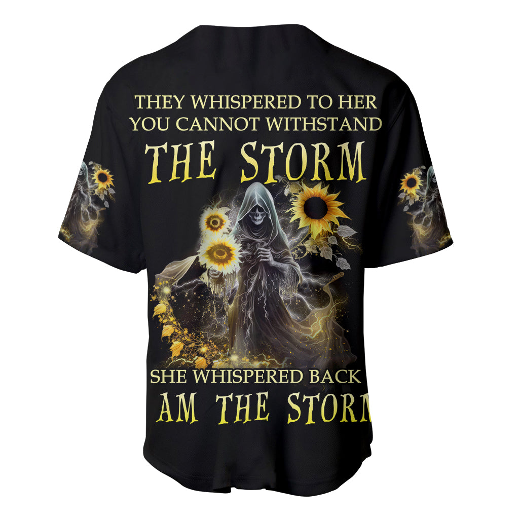 I Am The Storm Reaper Sunflower Roses Wings Baseball Jersey - Wonder Print Shop