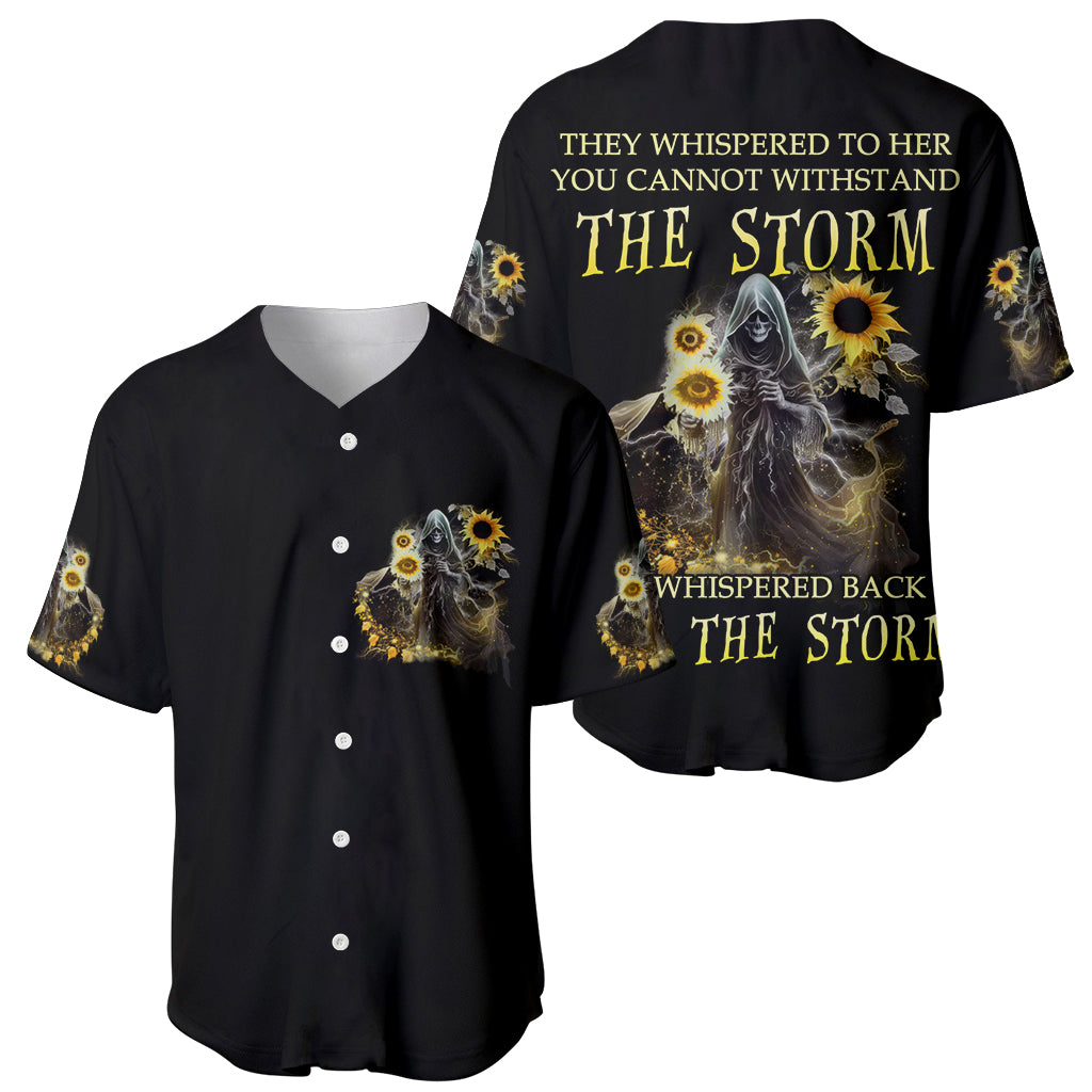 I Am The Storm Reaper Sunflower Roses Wings Baseball Jersey - Wonder Print Shop