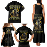 I Am The Storm Reaper Sunflower Roses Wings Family Matching Tank Maxi Dress and Hawaiian Shirt - Wonder Print Shop
