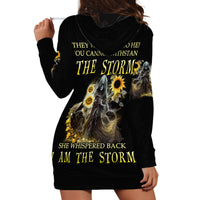 I Am The Storm Reaper Sunflower Roses Wings Hoodie Dress - Wonder Print Shop